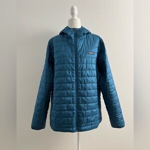 Patagonia Women’s Nano Puff Hoodie Jacket XXL NWT Lagom Blue